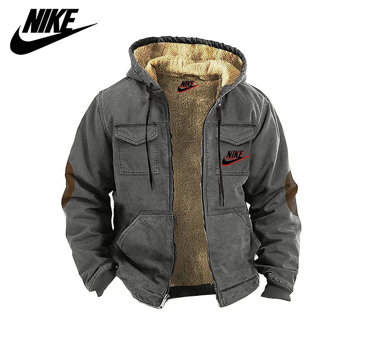 Men's jacket with hood, zipped